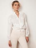 Mint Velvet Floral Sequin Blouse, White Ivory, White Ivory