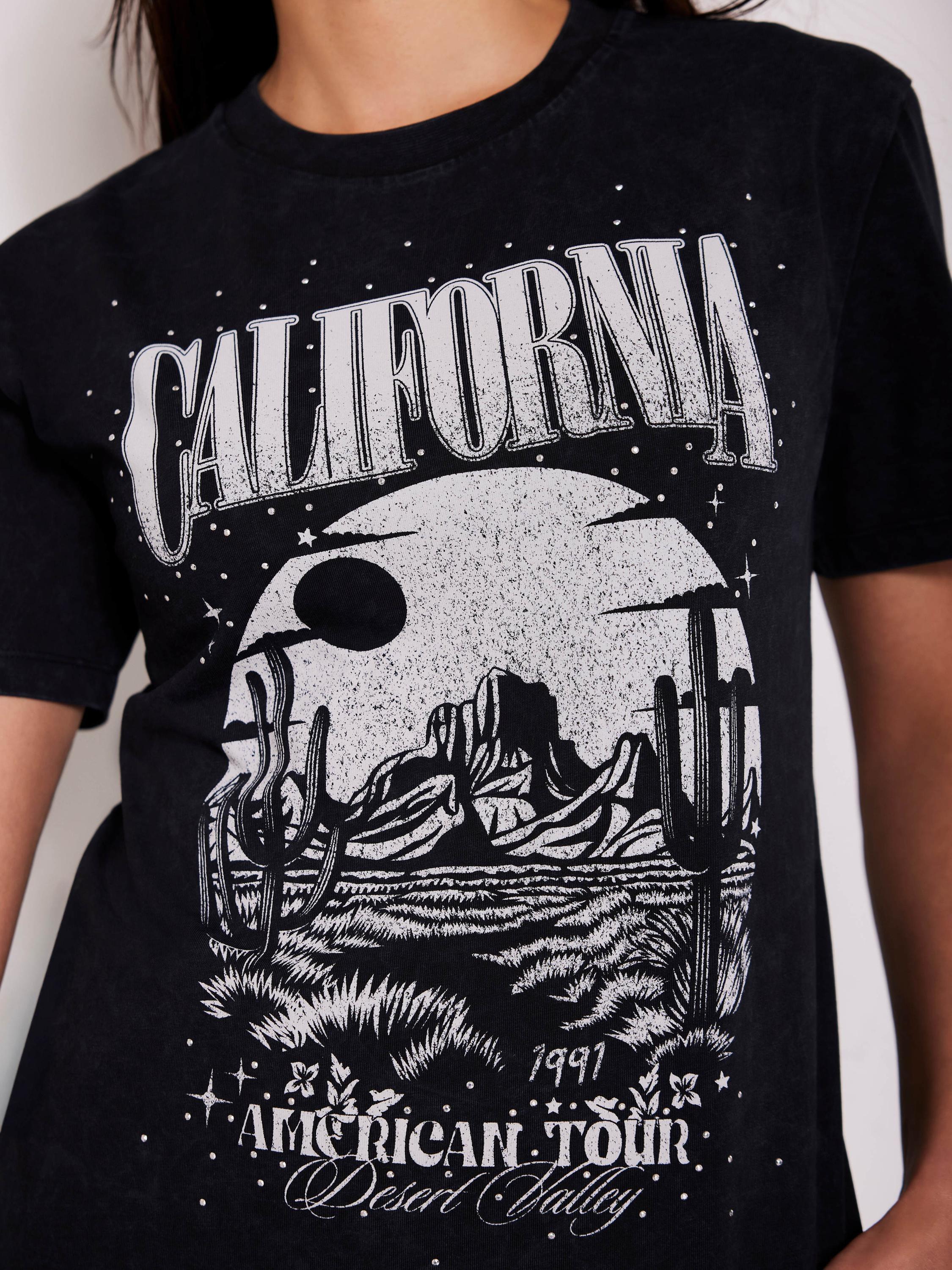 Product image 4 of 7, which shows Mint Velvet Crew Neck California T-Shirt, Black, XS
