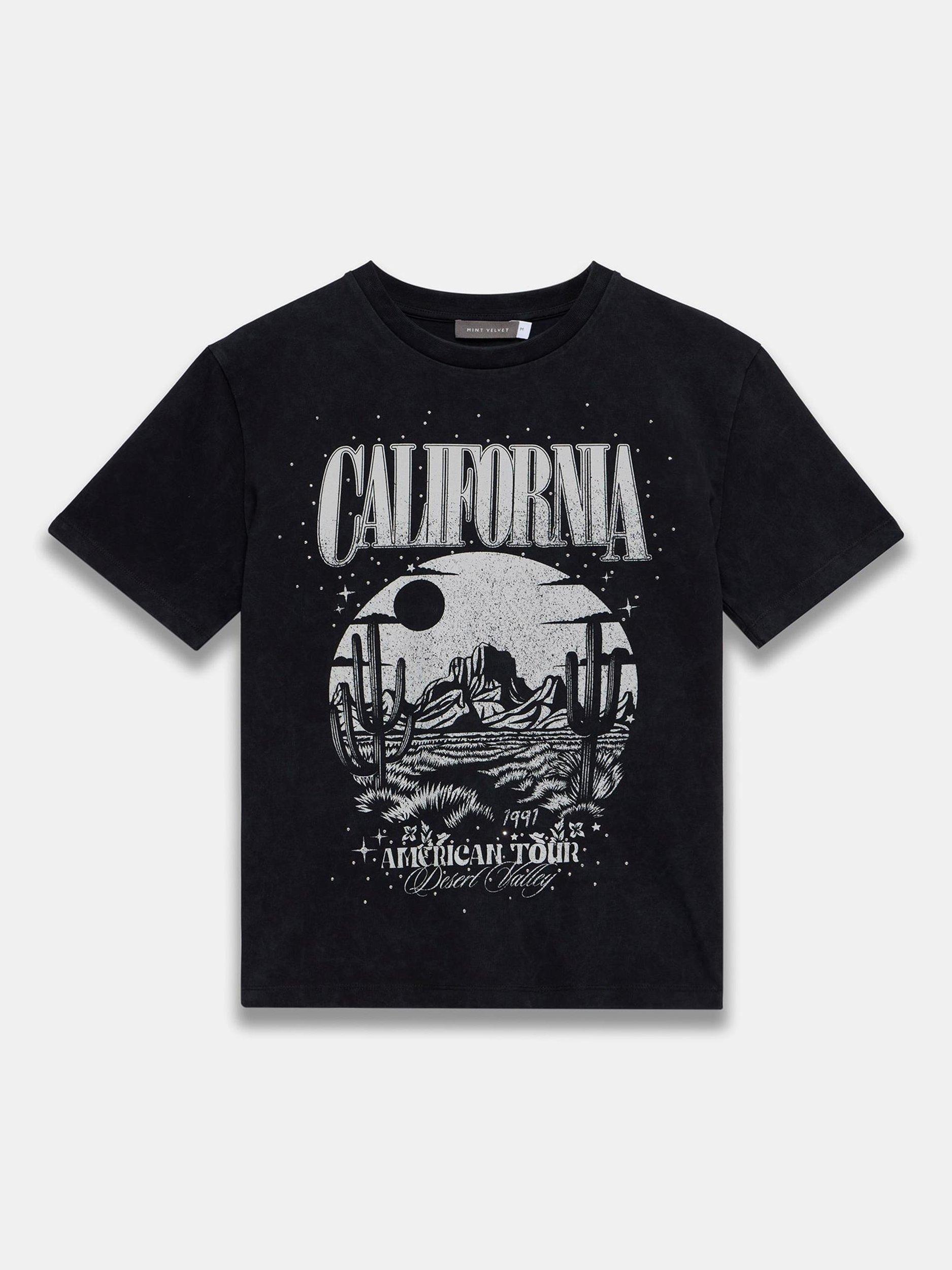Product image 6 of 7, which shows Mint Velvet Crew Neck California T-Shirt, Black, XS