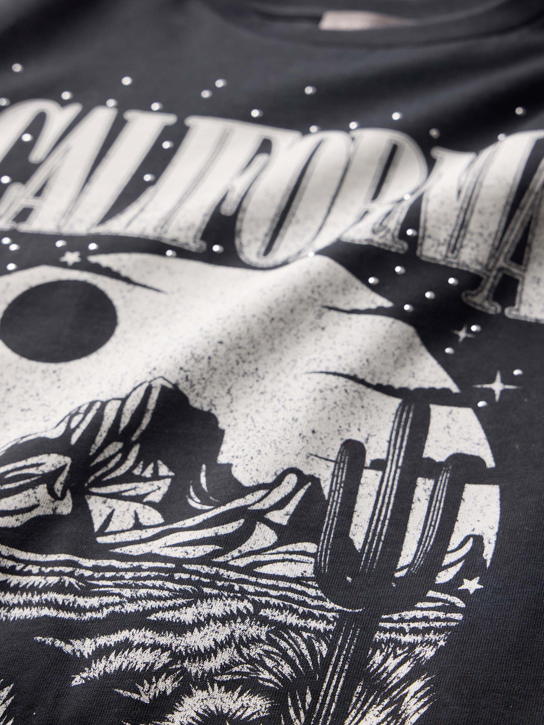 Product image 7 of 7, which shows Mint Velvet Crew Neck California T-Shirt, Black, XS