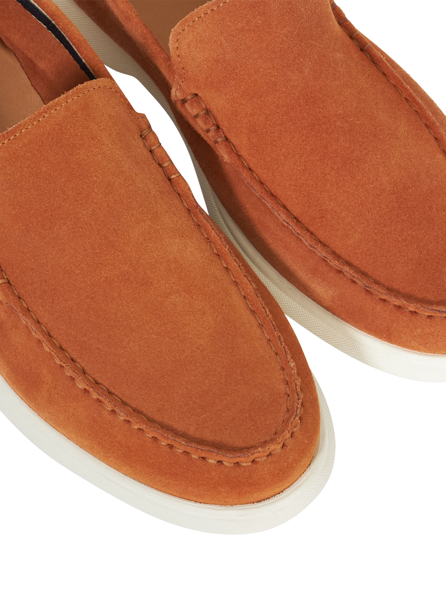 Product image 5 of 5, which shows Dune London Buftonn Suede Slip-On Loafers, Orange, EU40