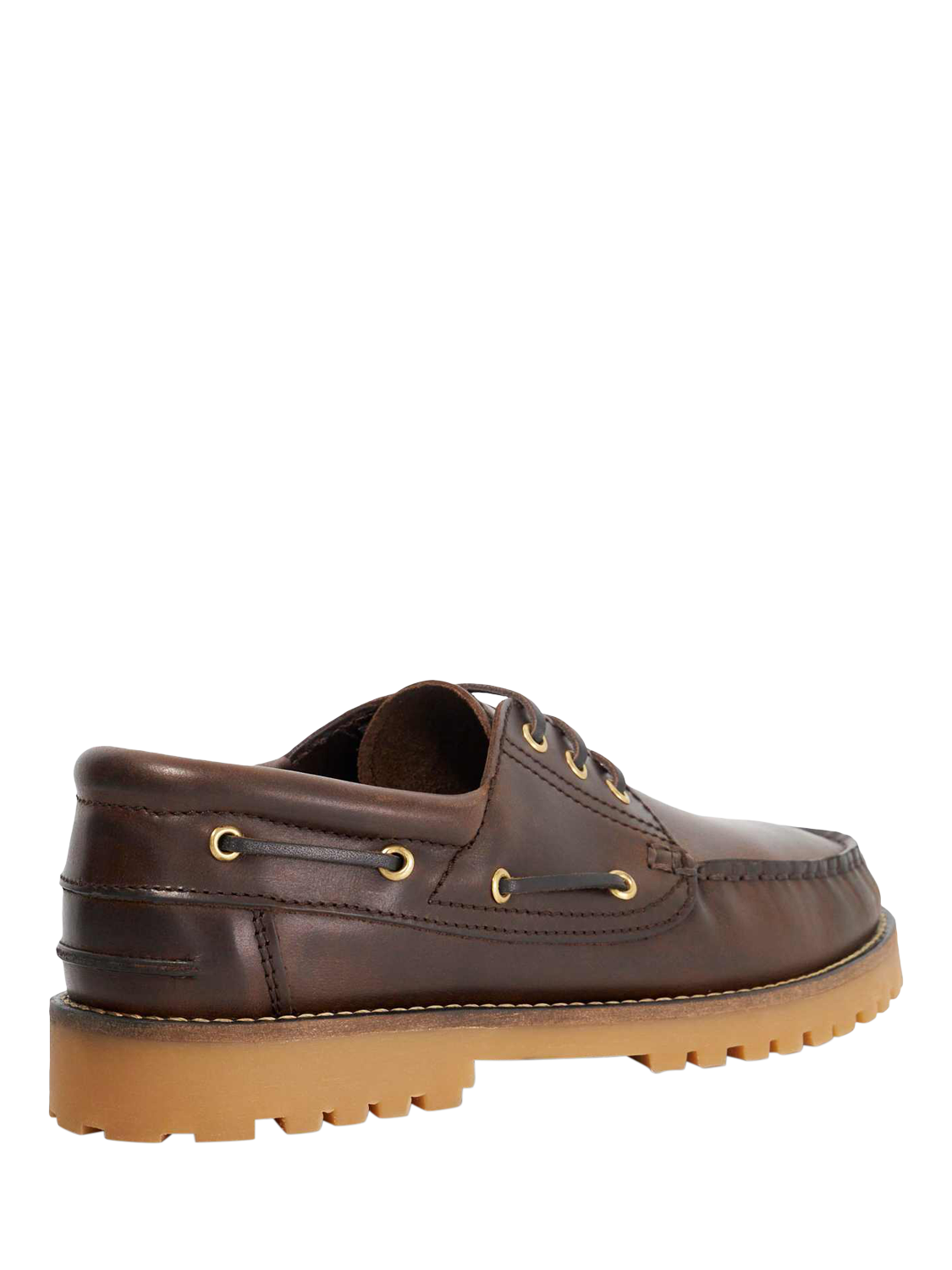 Product image 3 of 5, which shows Dune London St Bart Leather Lace Detail Boat Shoes, Brown, EU40