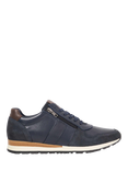 Dune London Thame Leather Zip Up Wedge Trainers, Navy