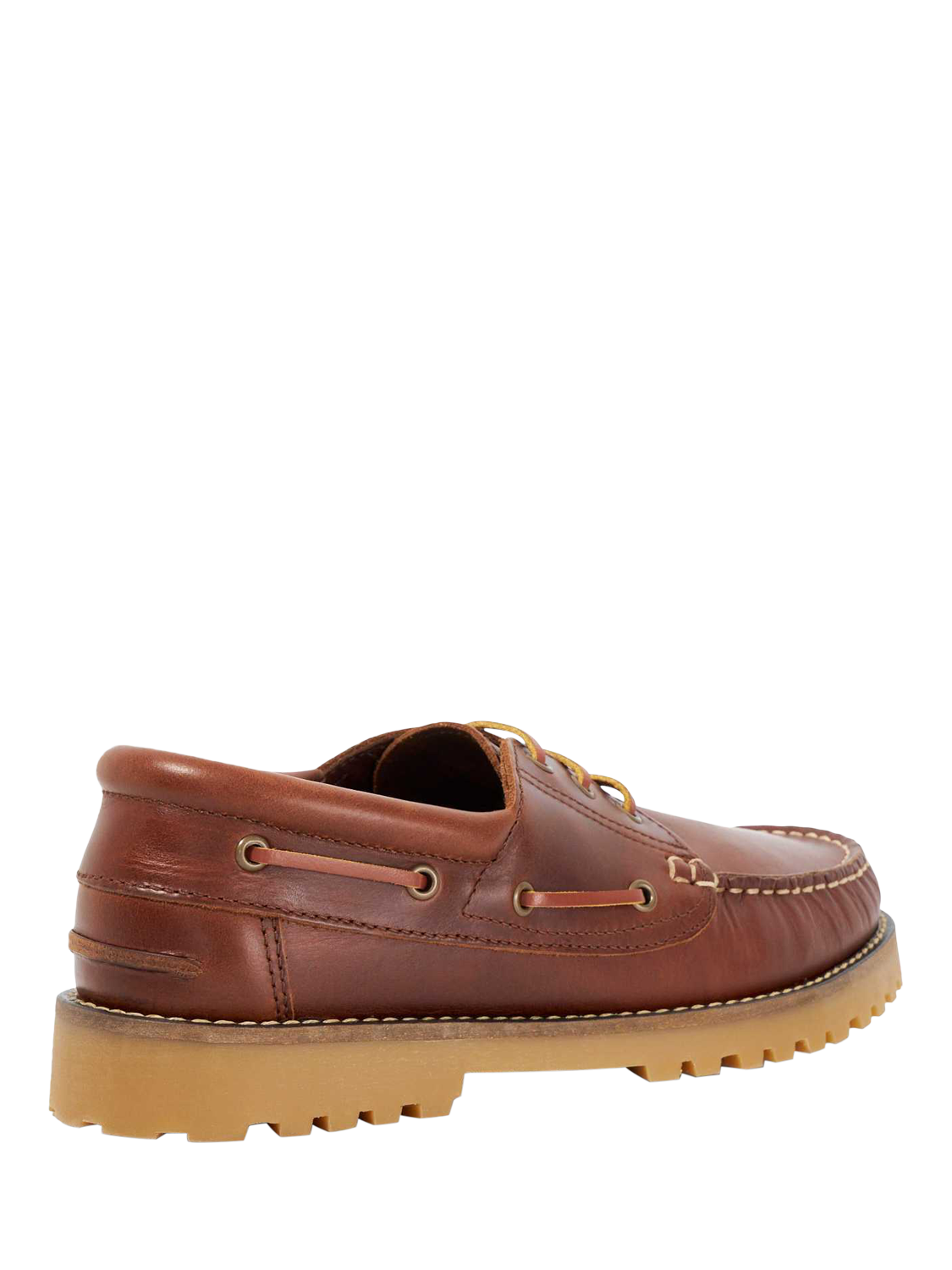 Product image 3 of 5, which shows Dune London St Bart Leather Lace Detail Boat Shoes, Tan, EU40