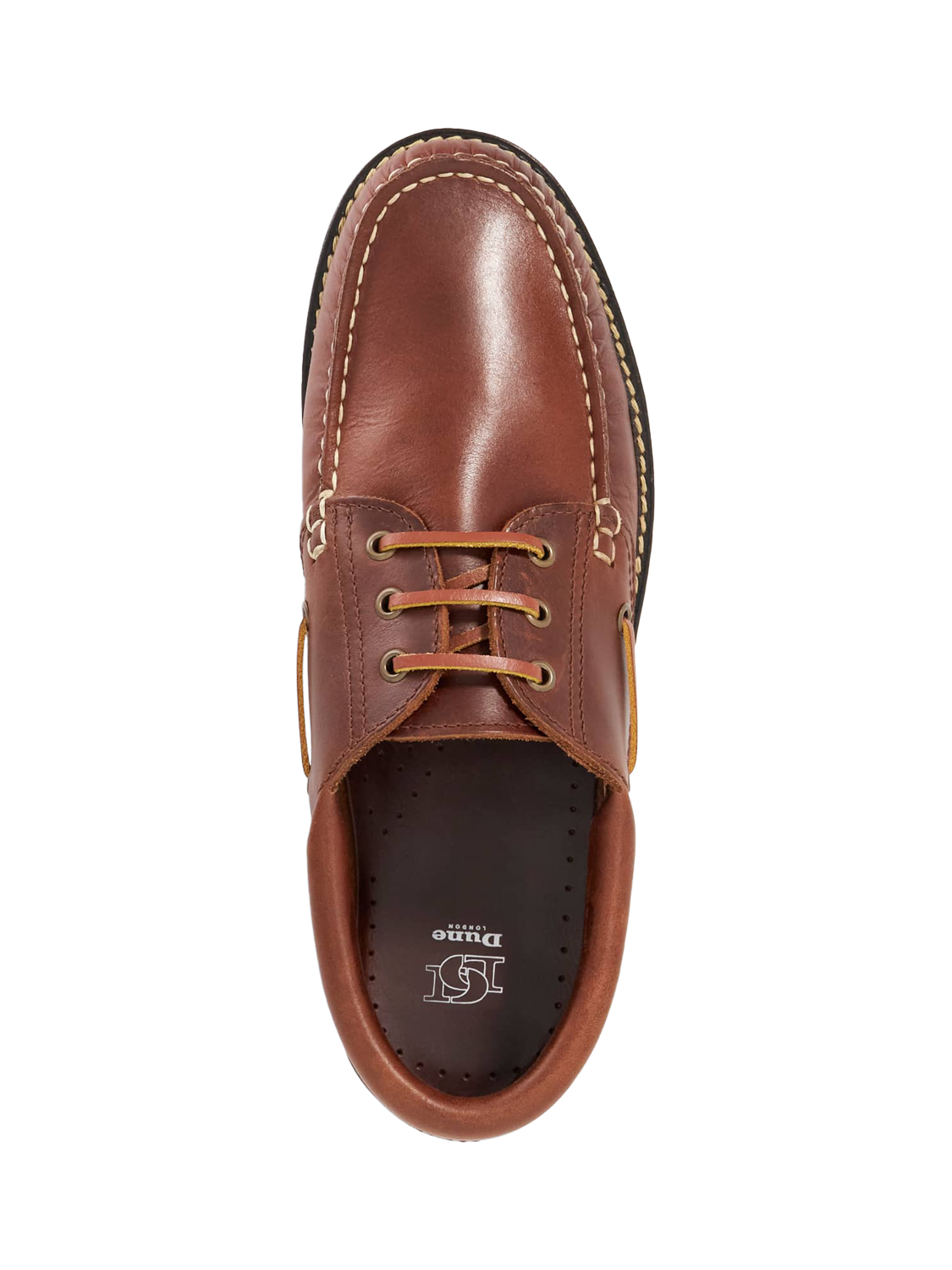 Product image 4 of 5, which shows Dune London St Bart Leather Lace Detail Boat Shoes, Tan, EU40