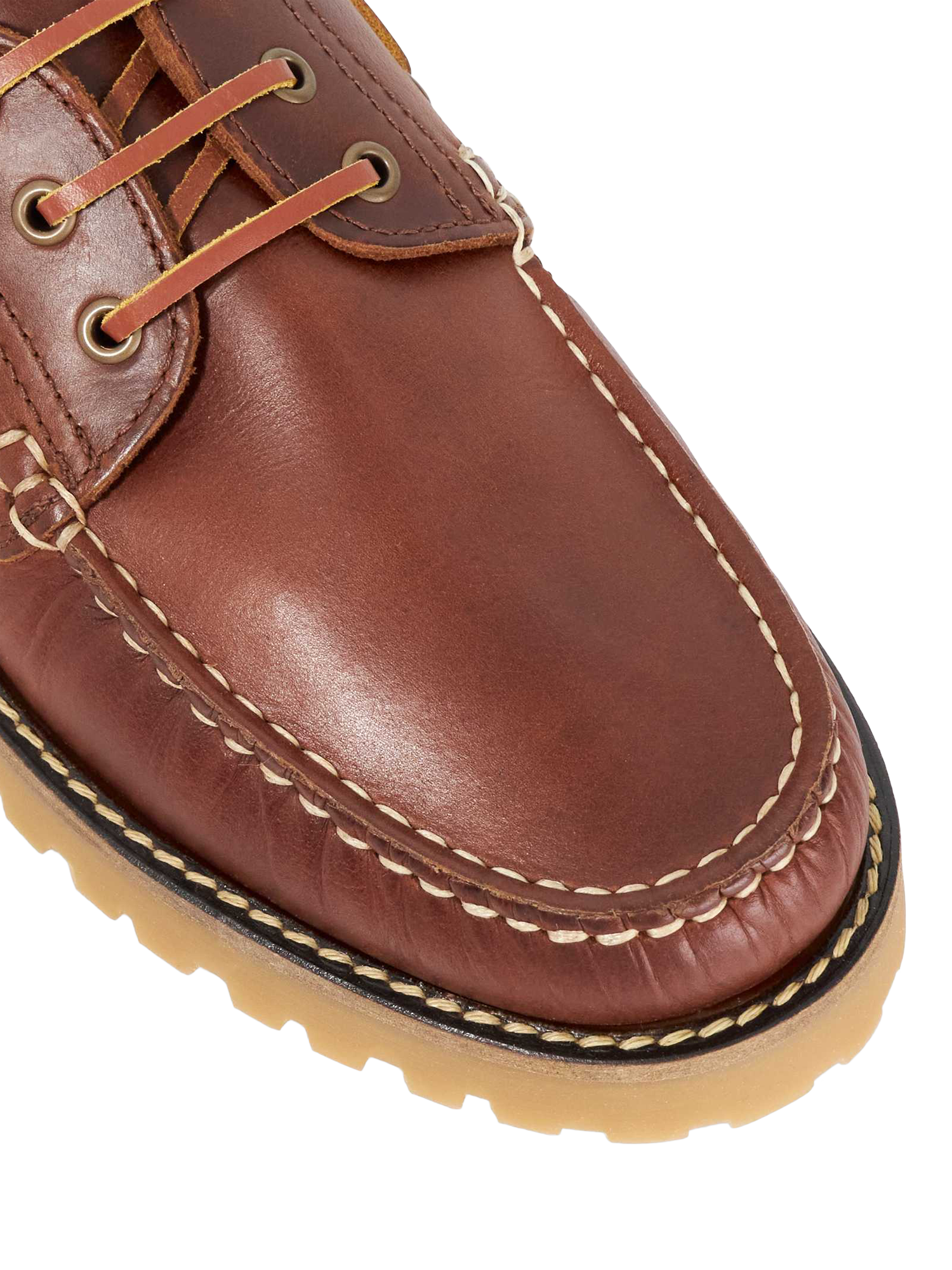 Product image 5 of 5, which shows Dune London St Bart Leather Lace Detail Boat Shoes, Tan, EU40