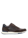 Dune Thornbury Leather Lace Up Trainers, Khaki