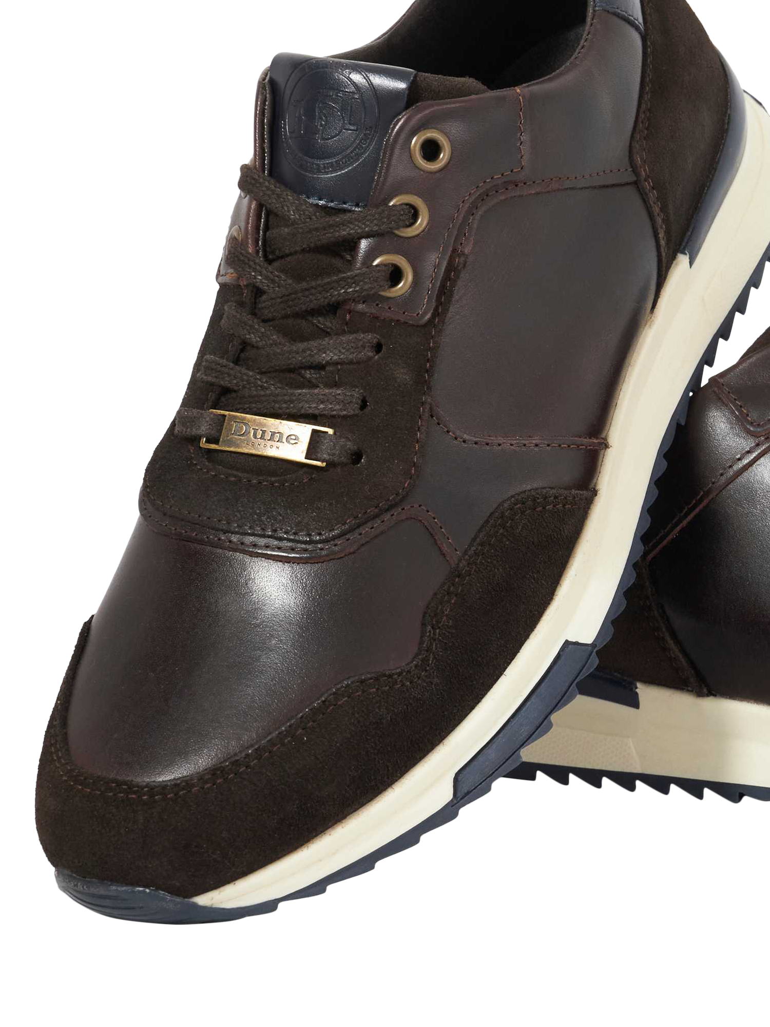 Product image 5 of 6, which shows Dune Thornbury Leather Lace Up Trainers, Chocolate, EU43