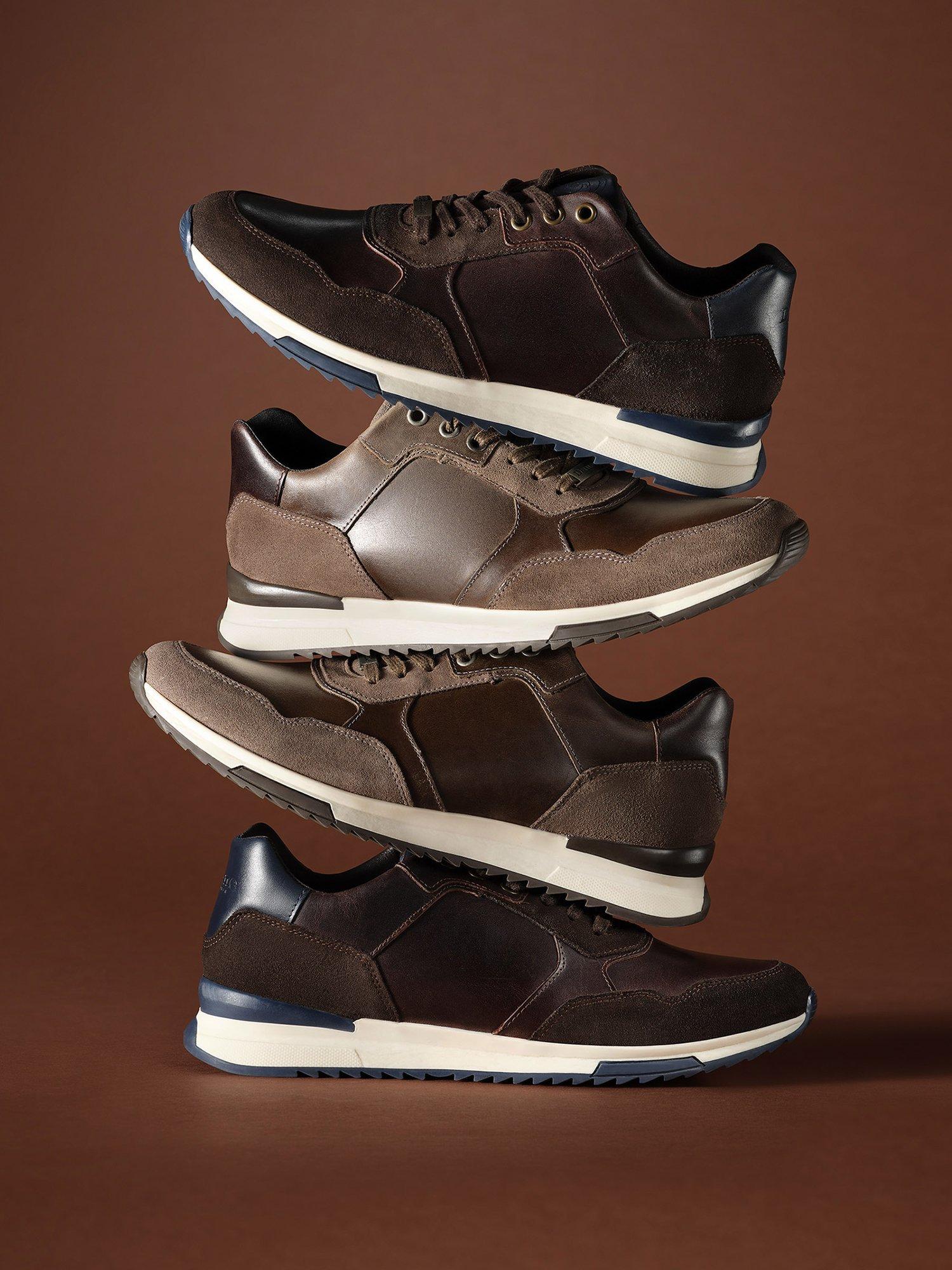 Product image 6 of 6, which shows Dune Thornbury Leather Lace Up Trainers, Chocolate, EU43