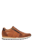 Dune Thame Leather Zip Trainers, Tan