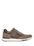 Dune Thornbury Leather Lace Up Trainers, Khaki, Khaki