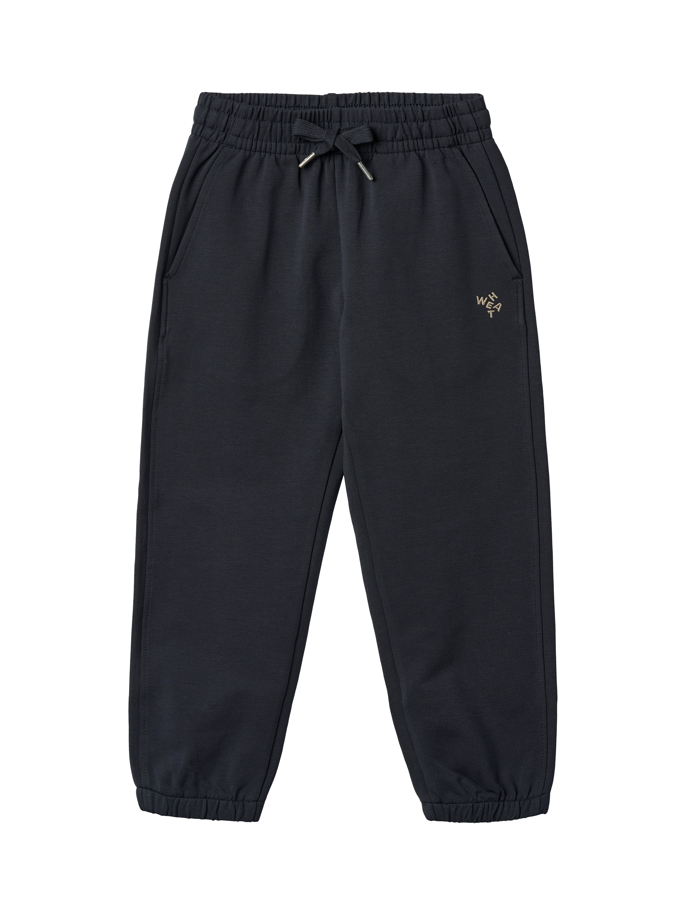 Product image 1 of 3, which shows WHEAT Baby Cruz Organic Cotton Blend Joggers, Navy, 3 years