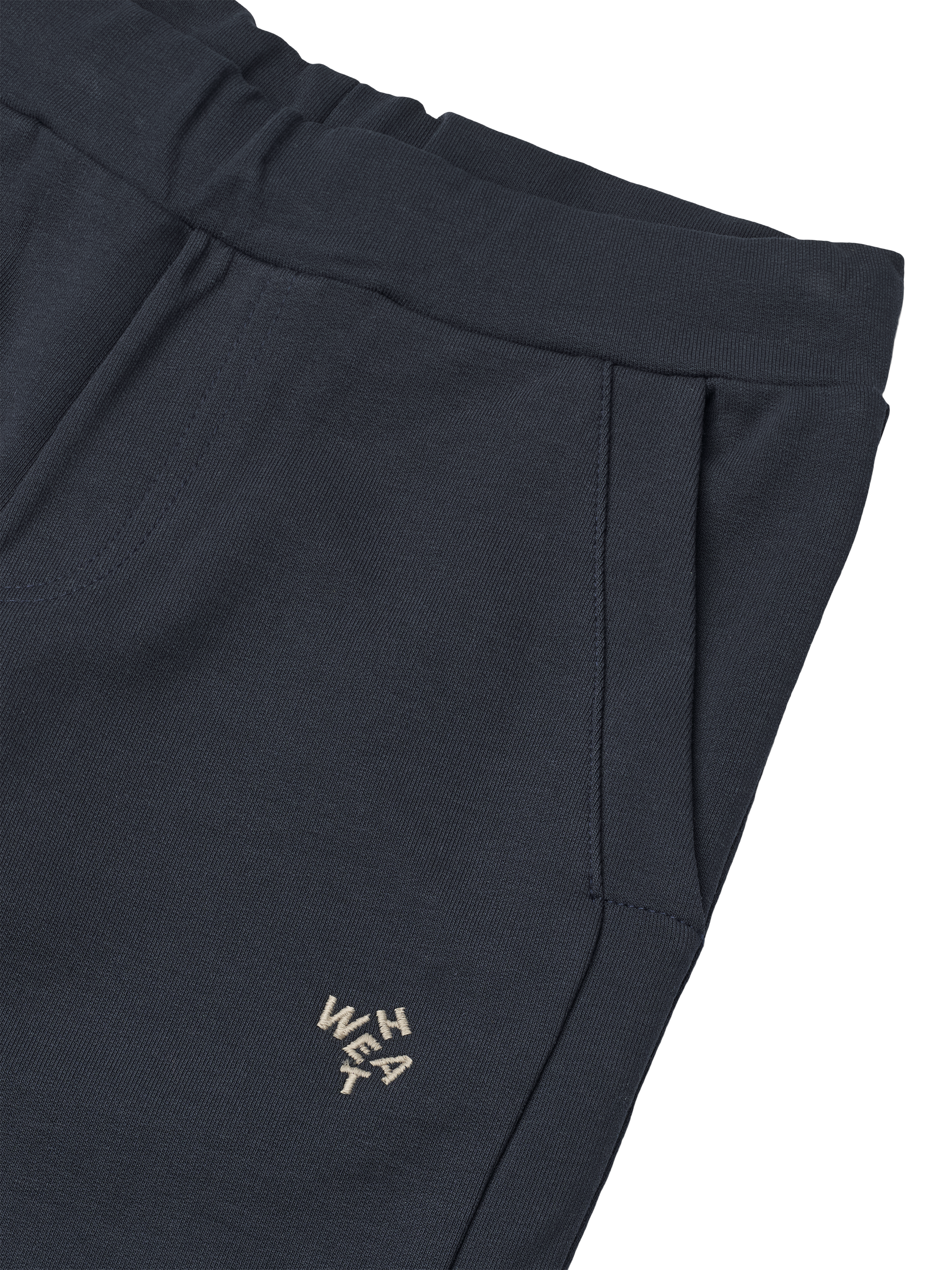 Product image 3 of 3, which shows WHEAT Kids' Frank Organic Cotton Blend Unisex Joggers, Navy, 3 years
