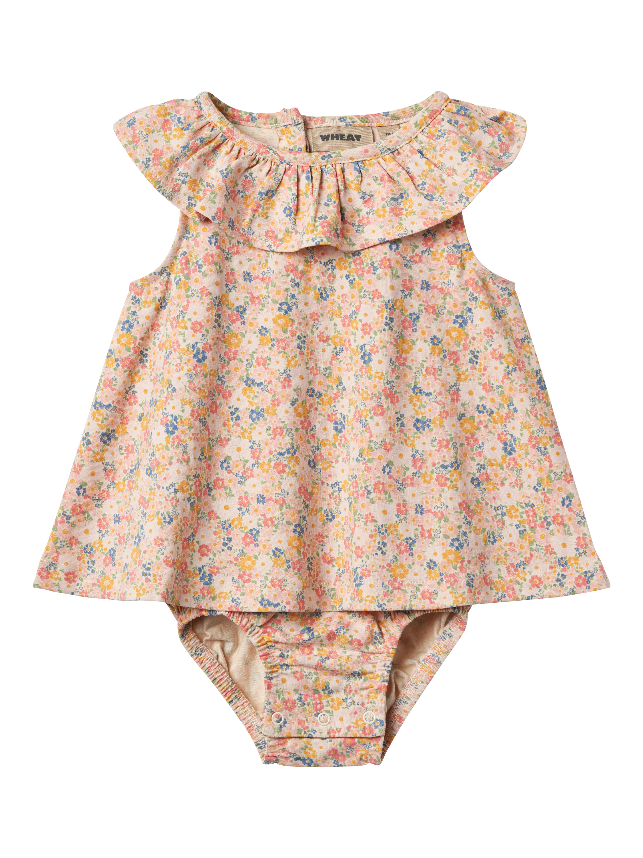 Product image 1 of 3, which shows WHEAT Baby Ingeborg Dress, 9045 Multi Flowers, 6 months