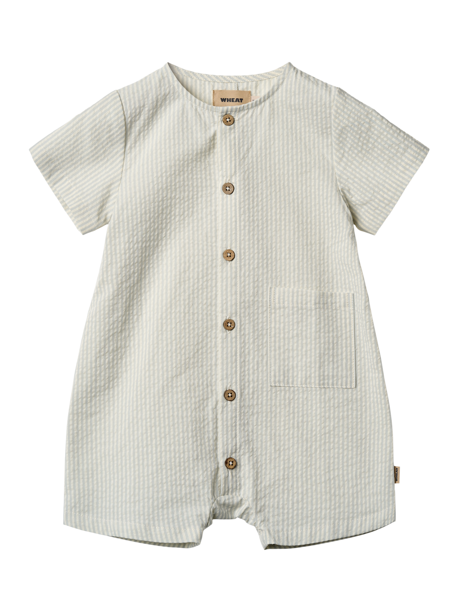 Product image 1 of 3, which shows WHEAT Baby Fred Short Sleeve Bodysuit, Blue, 2 years