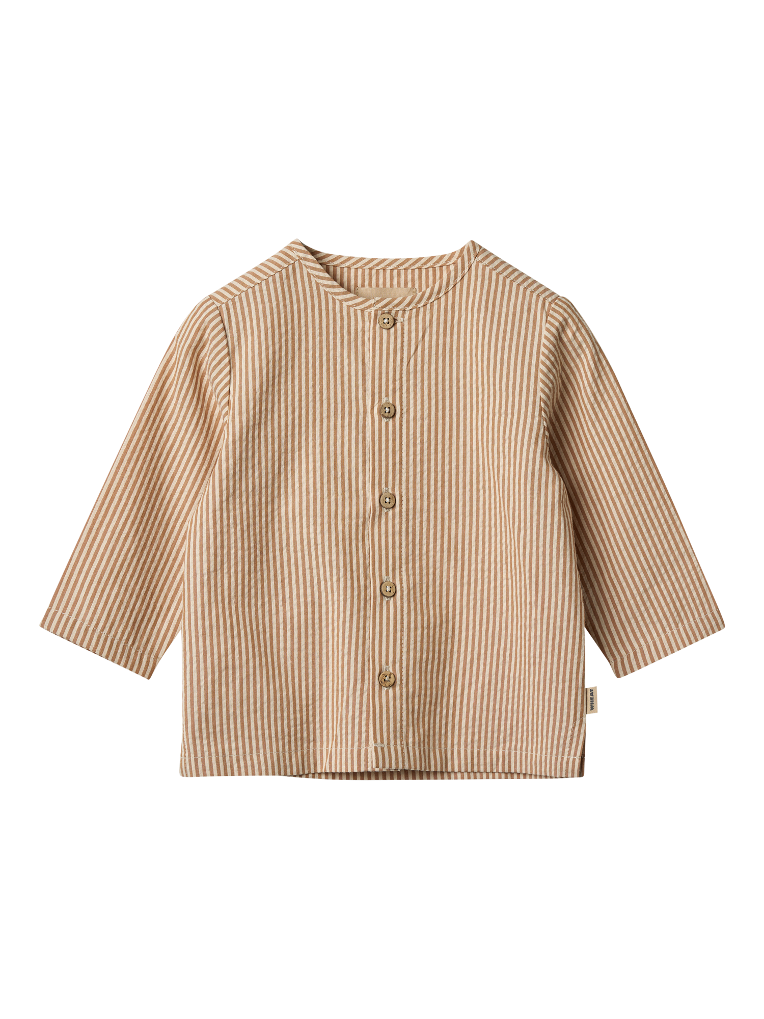 Product image 1 of 3, which shows WHEAT Baby Shelby Shirt, Caramel, 3 months