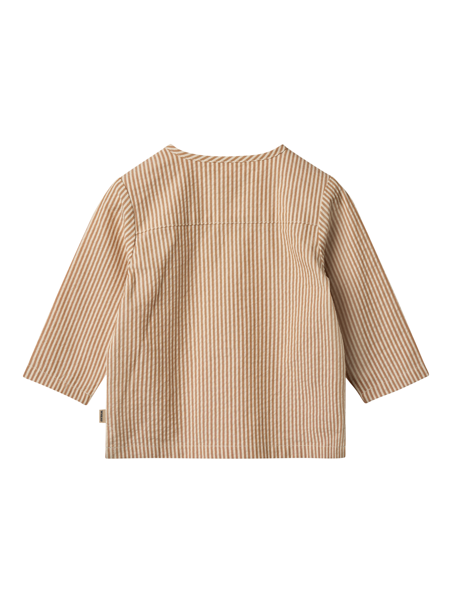 Product image 2 of 3, which shows WHEAT Baby Shelby Shirt, Caramel, 3 months