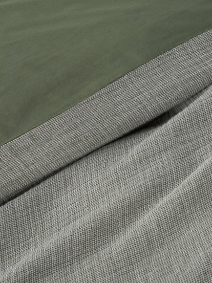 John Lewis Belvoir Pure Cotton Gauze Duvet Cover Set - view 2, Green Avocado