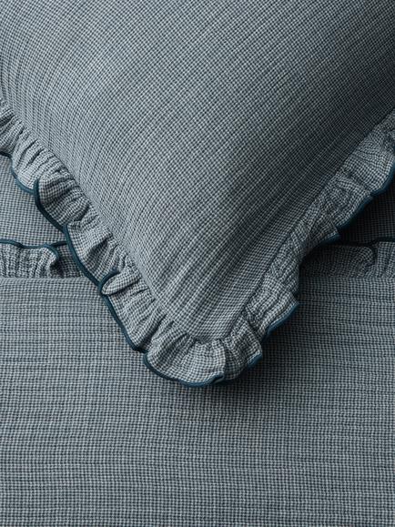 John Lewis Belvoir Pure Cotton Gauze Duvet Cover Set - view 2, Blue