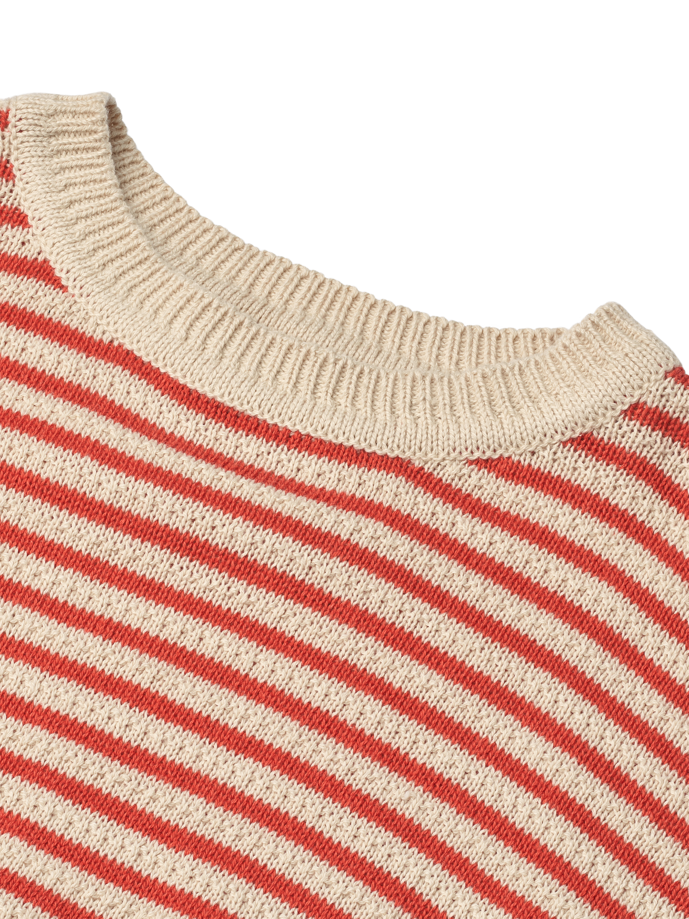 Product image 3 of 6, which shows WHEAT Kids' Leise Knit Stripe Jumper, 2078 Red Stripe, 5 years