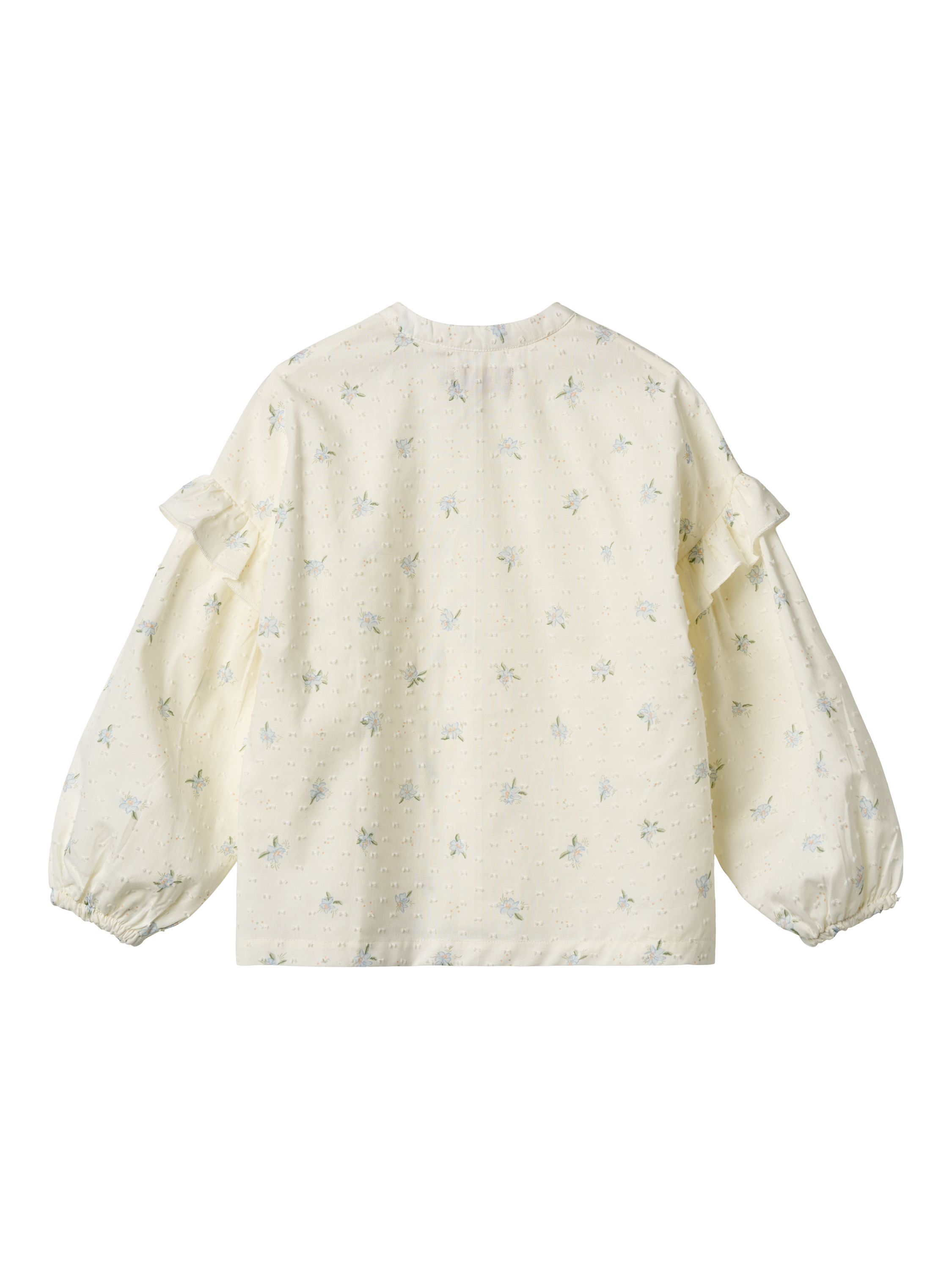 Product image 2 of 4, which shows WHEAT KIds' Gerda Organic Cotton Floral Shirt, 1481 Blue Flowers, 4 years