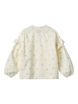 WHEAT Kids Gerda Organic Cotton Floral Shirt - view 2, 1481 Blue Flowers