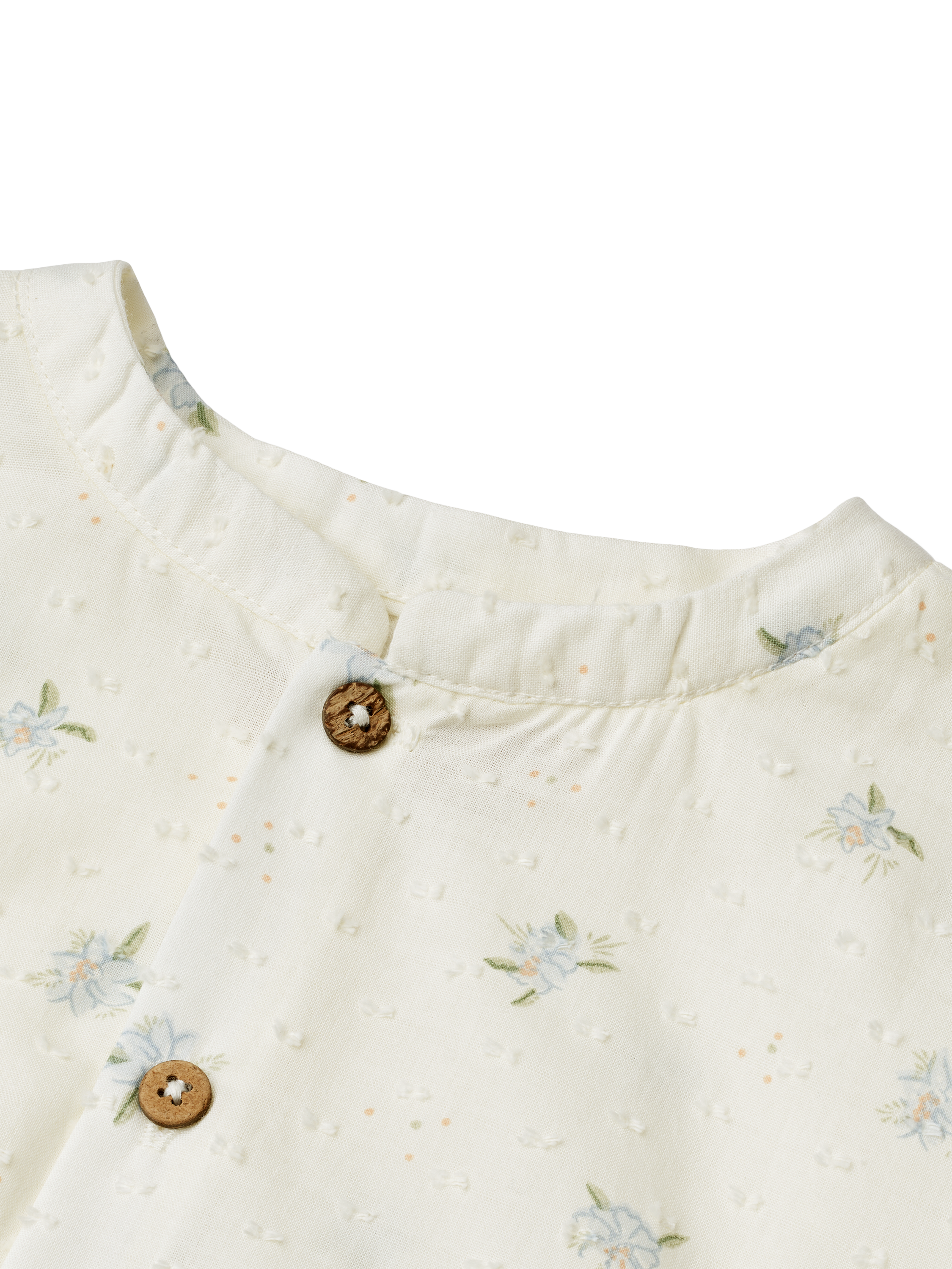 Product image 3 of 4, which shows WHEAT KIds' Gerda Organic Cotton Floral Shirt, 1481 Blue Flowers, 4 years