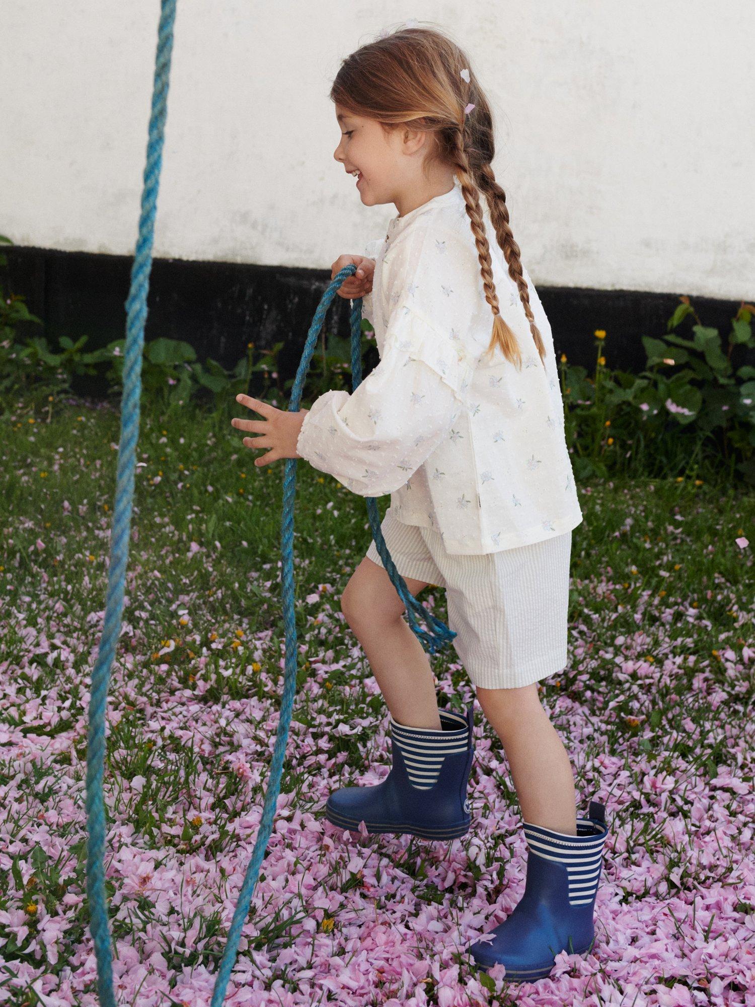 Product image 4 of 4, which shows WHEAT KIds' Gerda Organic Cotton Floral Shirt, 1481 Blue Flowers, 4 years