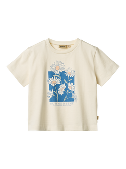 WHEAT Kids' Mirsa Organic Cotton Short Sleeve Graphic T-Shirt, Ivory