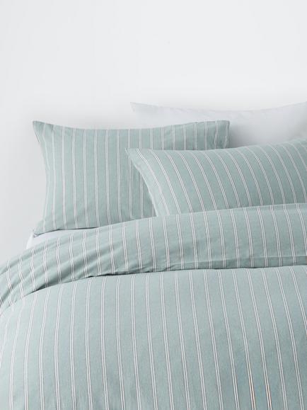 John Lewis Cavendish Pure Cotton Weave Duvet Cover Set, Sage
