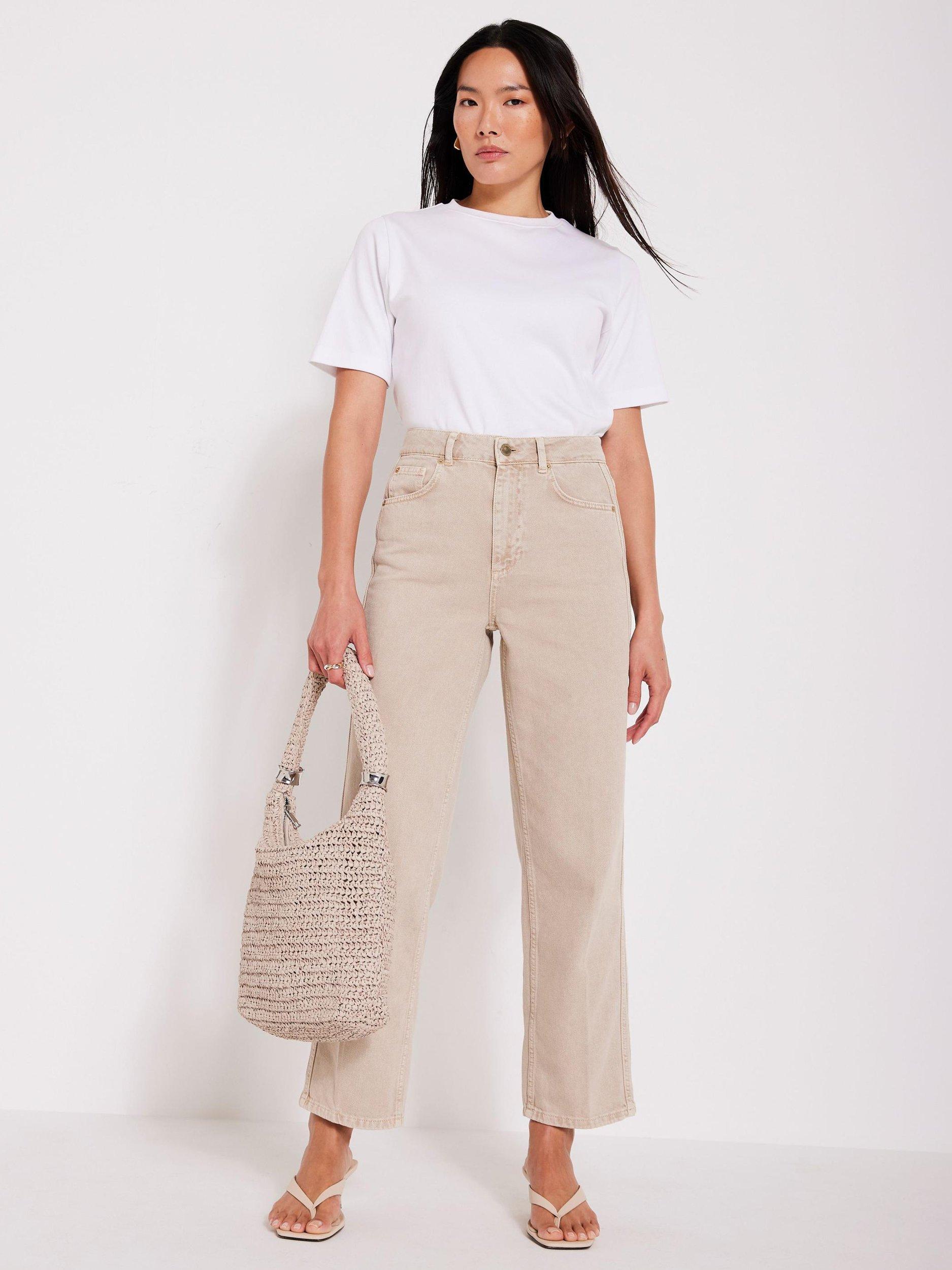Product image 5 of 8, which shows Mint Velvet Relaxed Tapered Boyfriend Jeans, Natural, 8R