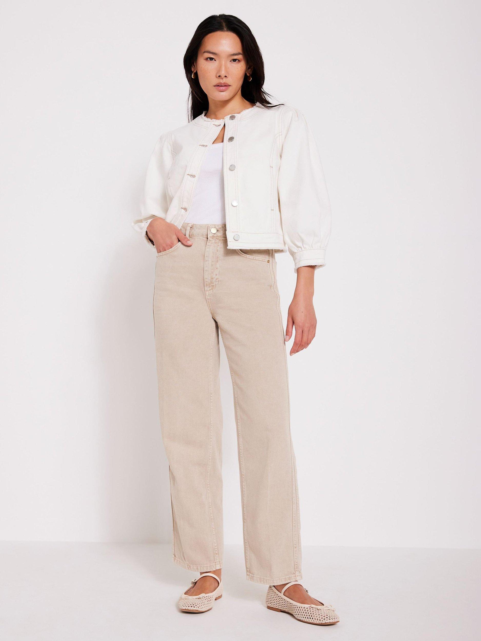 Product image 6 of 8, which shows Mint Velvet Relaxed Tapered Boyfriend Jeans, Natural, 8R
