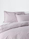 John Lewis Gingham Duvet Cover Set, Lilac