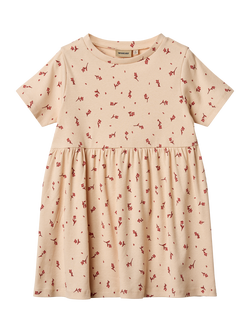WHEAT Kids' Anna Short Sleeve Jersey Dress, Pink/Multi, Pink/Multi
