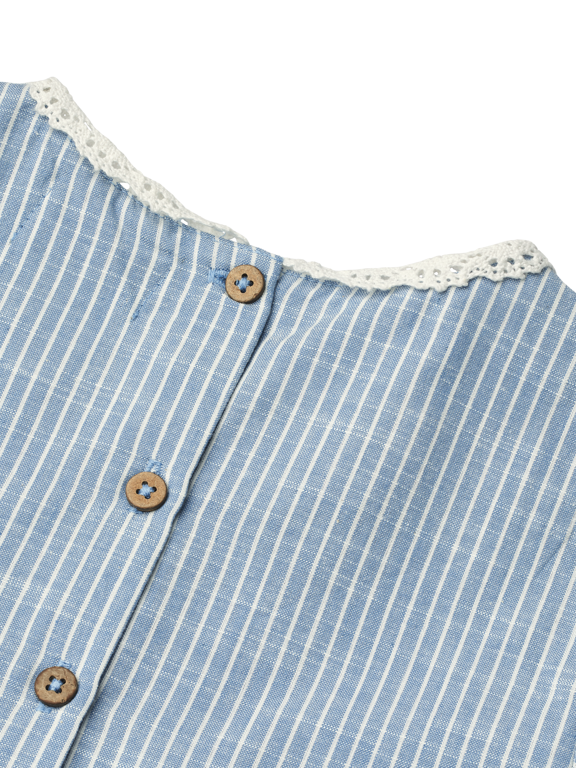 Product image 3 of 3, which shows WHEAT KIds' Elma Organic Cotton Stripe Dress, 1048 Blue Stripe, 3 years
