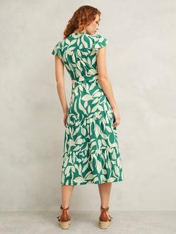 Hobbs Nadine Floral Print Petite Dress, Green/Ivory - view 2, Green/Ivory