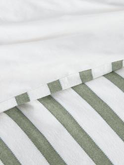 John Lewis Stitch Stripe Duvet Cover Set - view 2, Green