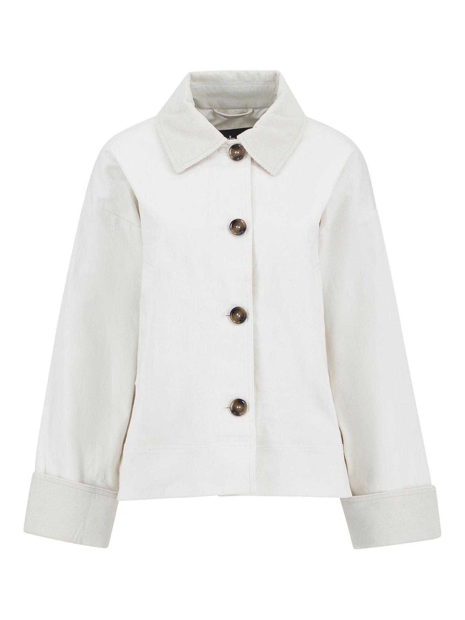 Product image 4 of 6, which shows Barbour Abbey Casual Cotton Blend Harrington Jacket, Neutral, 10