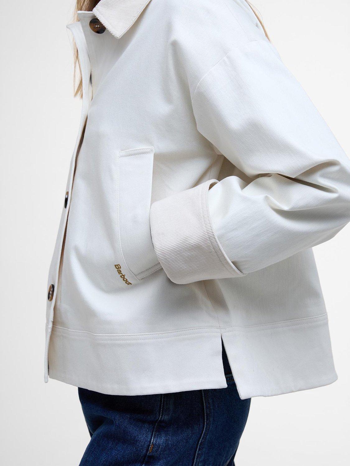 Product image 6 of 6, which shows Barbour Abbey Casual Cotton Blend Harrington Jacket, Neutral, 10