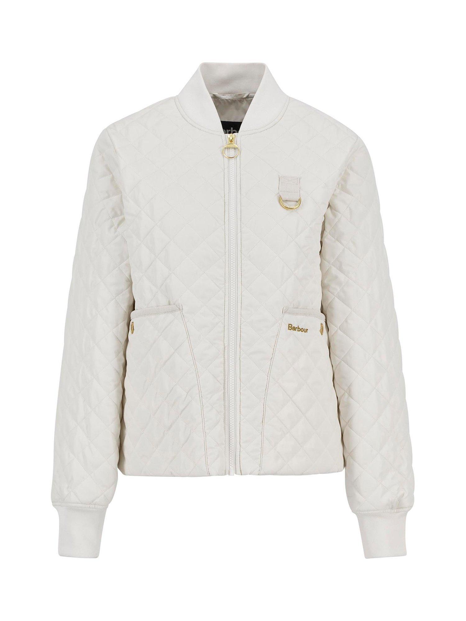 Product image 4 of 7, which shows Barbour Reyna Spey Inspired Quilted Bomber Jacket, Neutral, 10