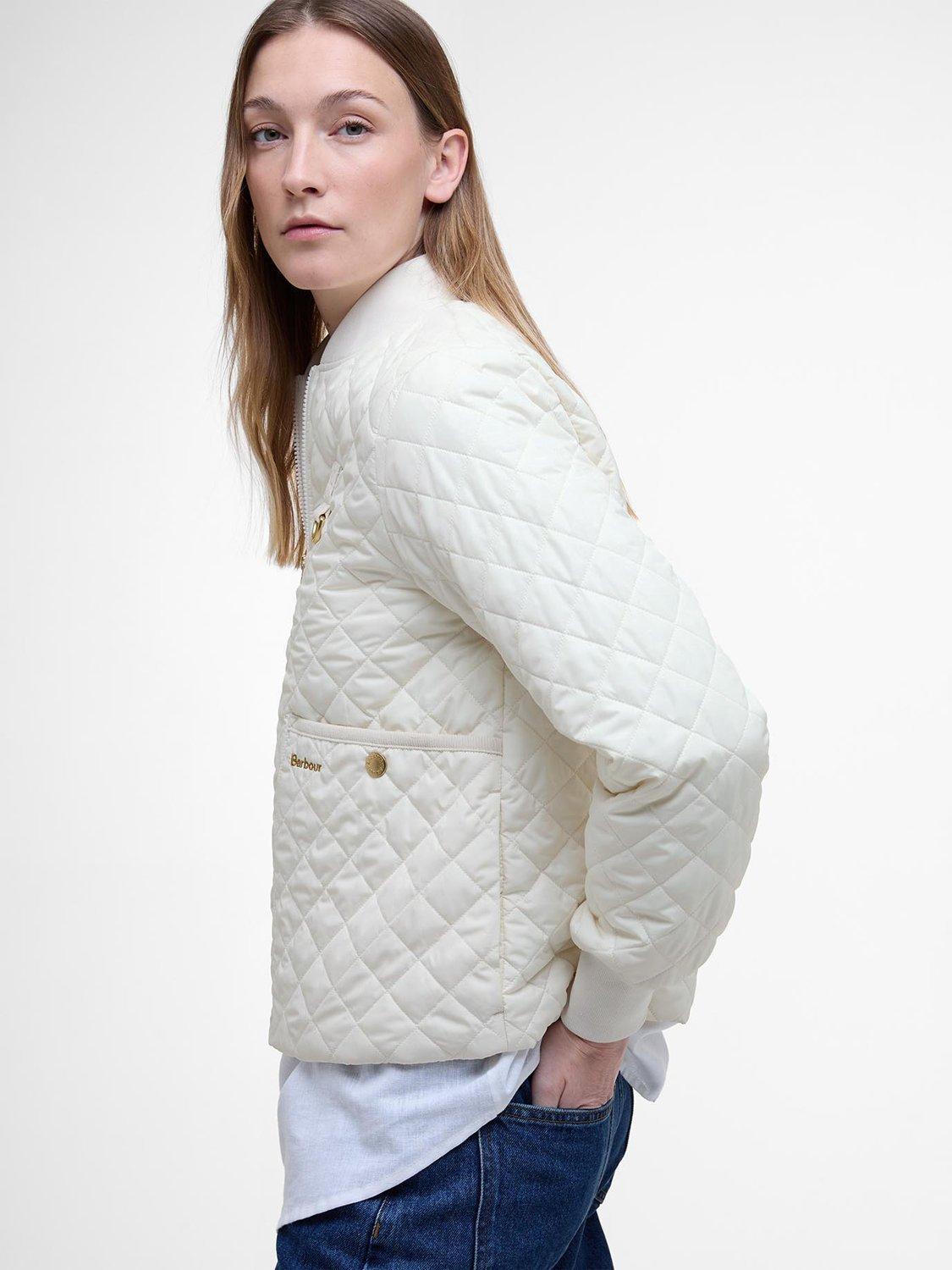 Product image 5 of 7, which shows Barbour Reyna Spey Inspired Quilted Bomber Jacket, Neutral, 10