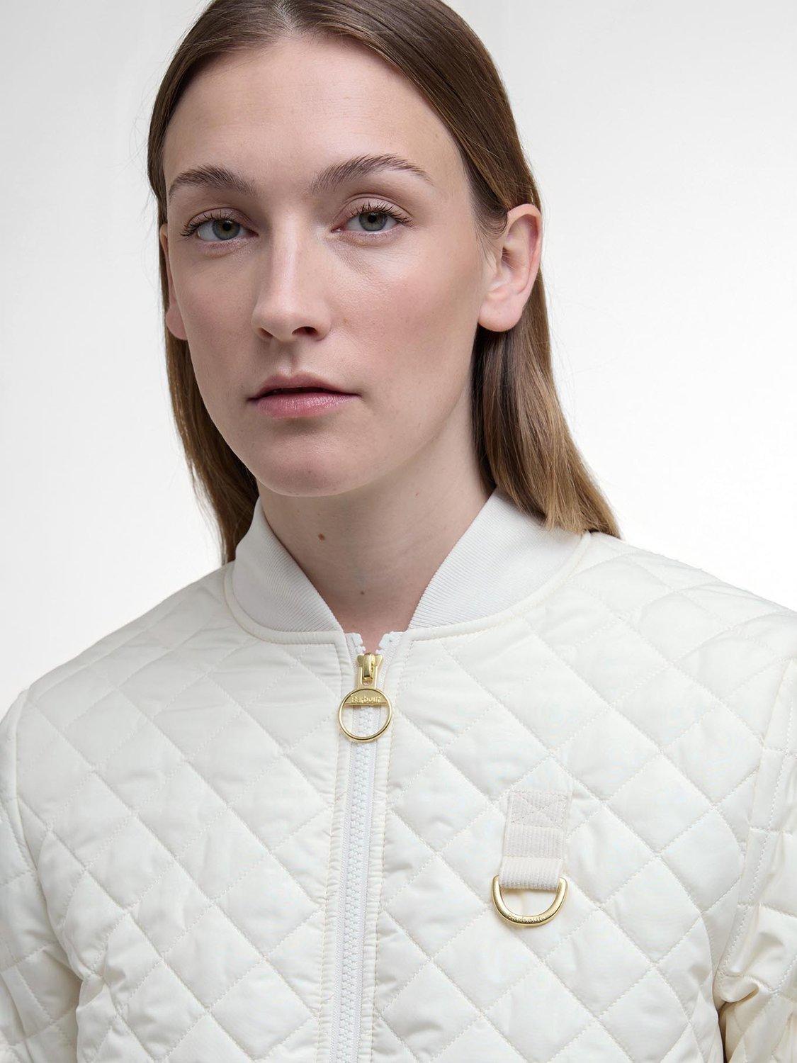 Product image 6 of 7, which shows Barbour Reyna Spey Inspired Quilted Bomber Jacket, Neutral, 10