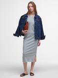 Barbour Blake Striped Stretch Cotton Blend Midi Dress