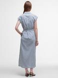 Barbour Abby Striped Mixed Blend Midi Dress, Navy/White
