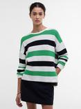 Barbour Marine Striped Textured Cotton Crew Neck Jumper