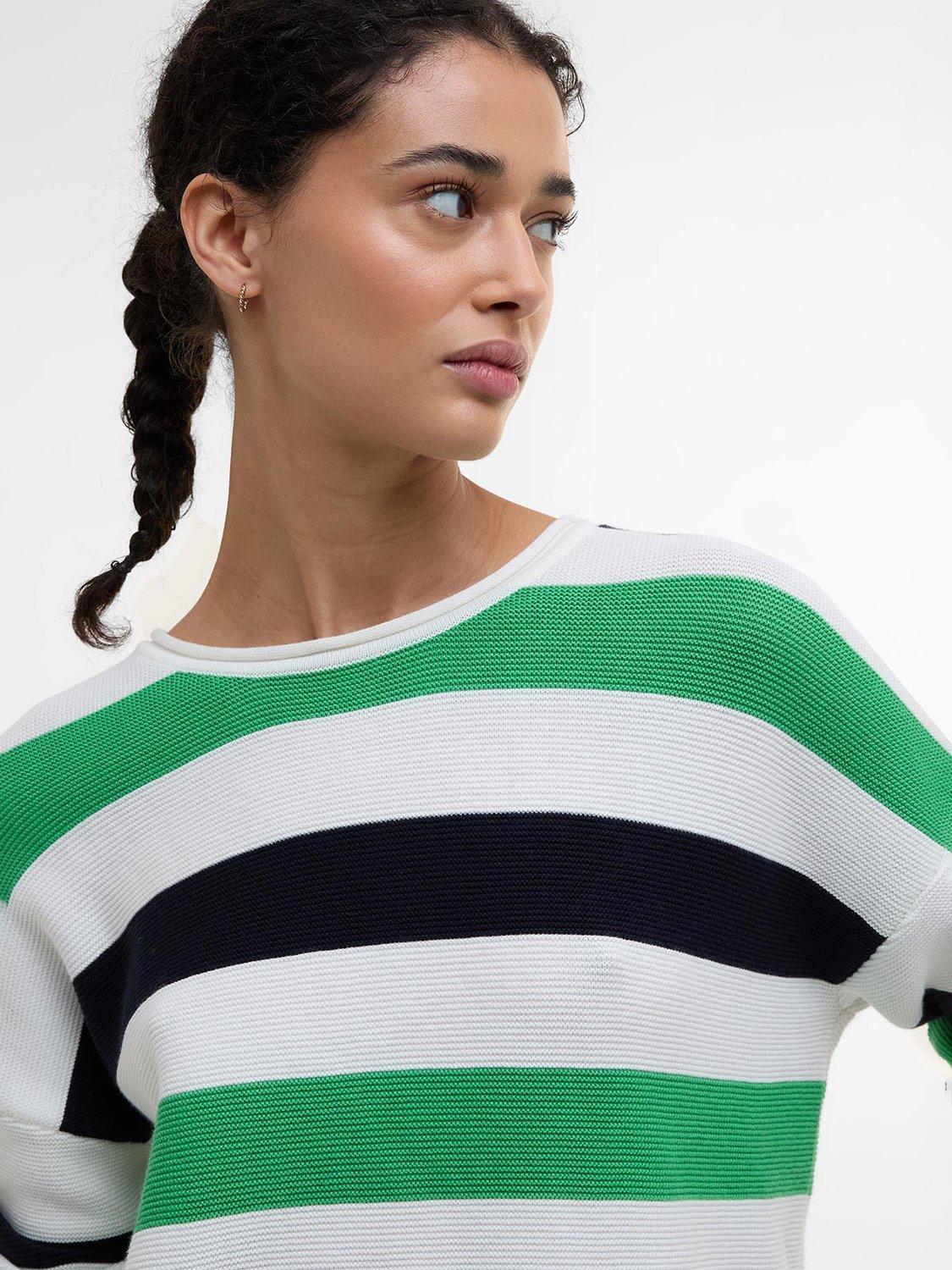 Product image 5 of 7, which shows Barbour Marine Striped Textured Cotton Crew Neck Jumper, Multi, 10