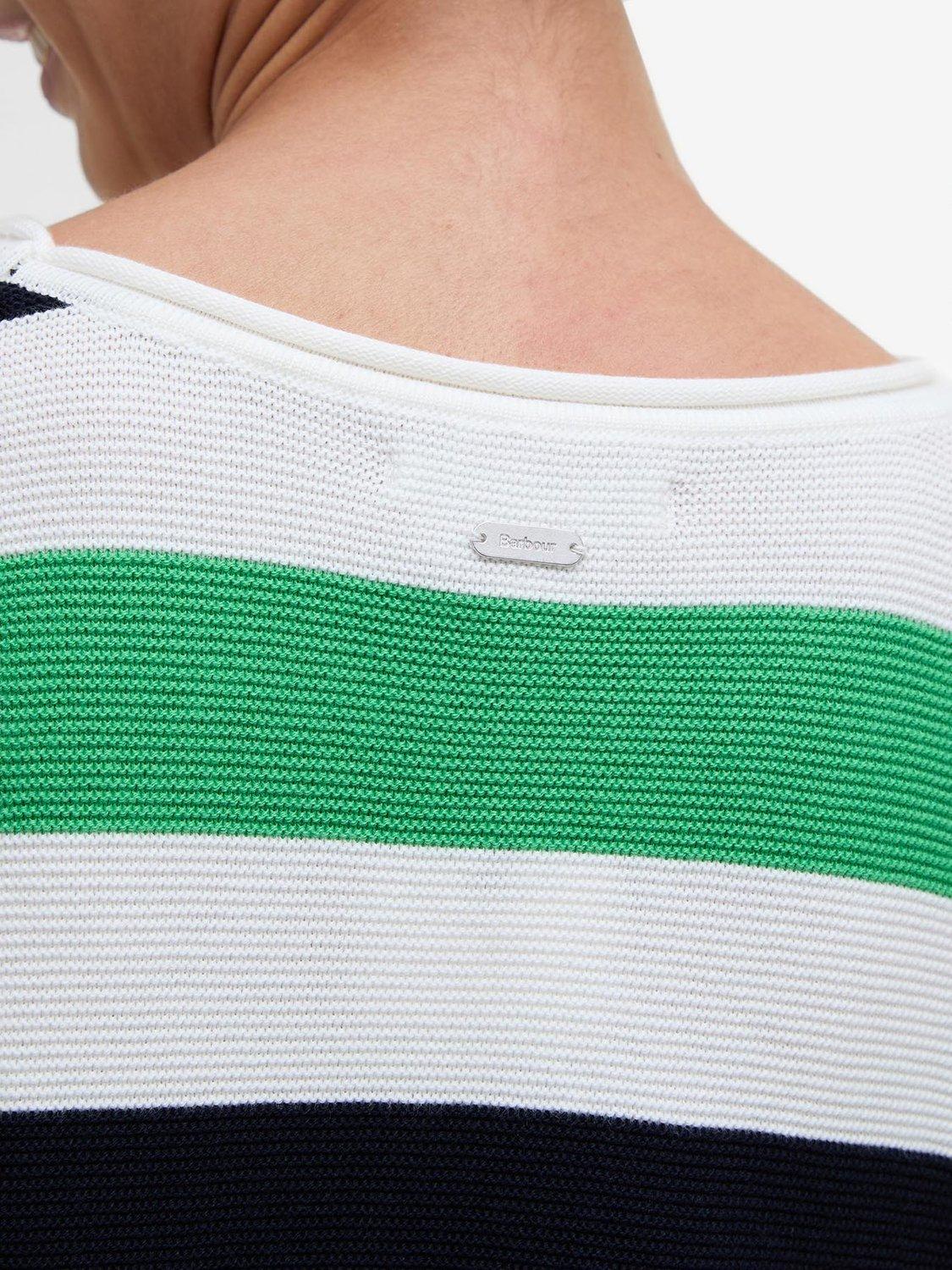 Product image 7 of 7, which shows Barbour Marine Striped Textured Cotton Crew Neck Jumper, Multi, 10