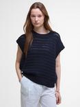 Barbour Melanie Open Crochet Knit Cotton Sweater Vest
