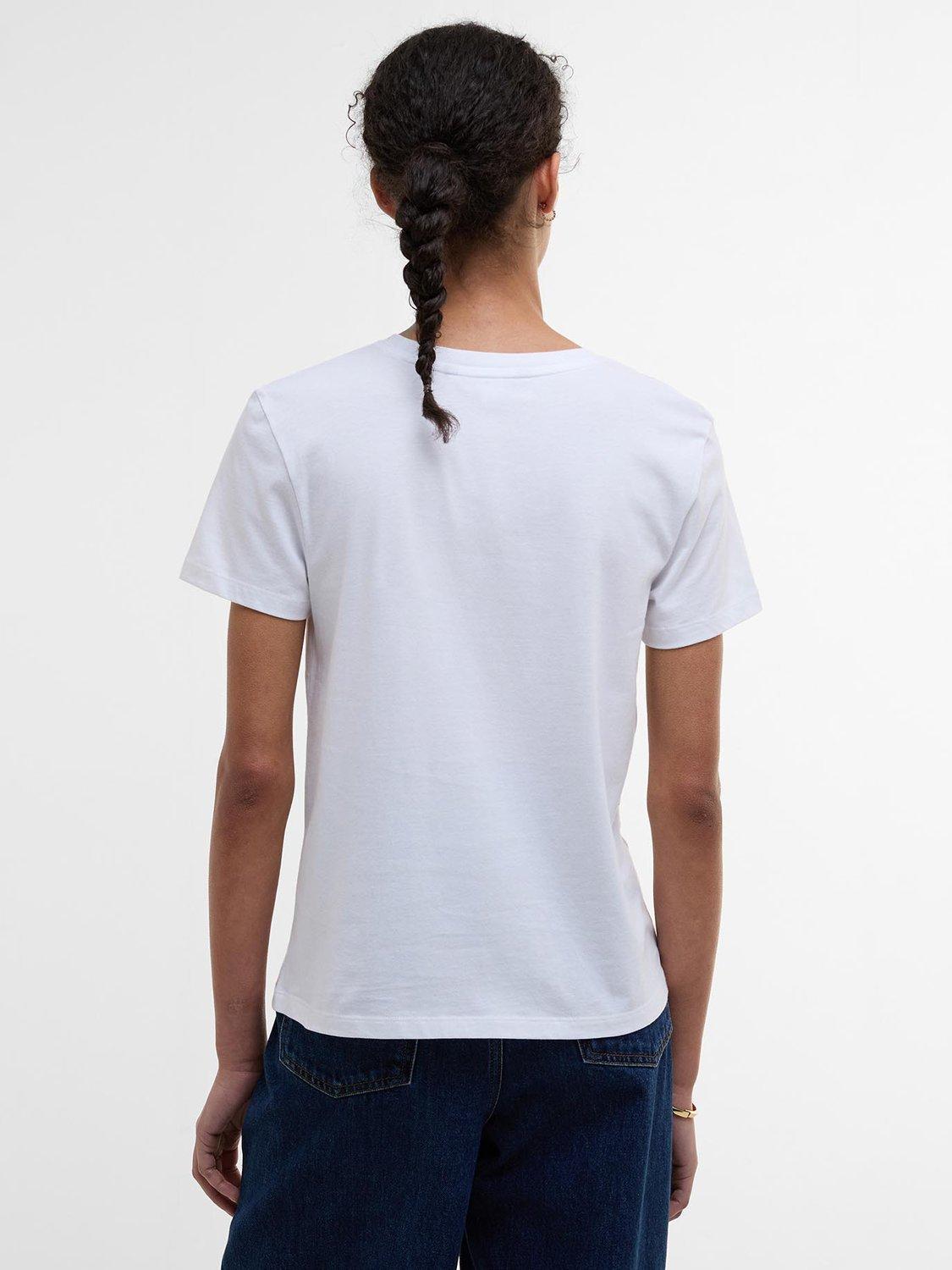 Product image 2 of 5, which shows Barbour Bailey Graphic Logo Cotton T-Shirt, White, 10