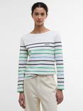 Barbour Hawkins Script Embroidered Striped Cotton Top